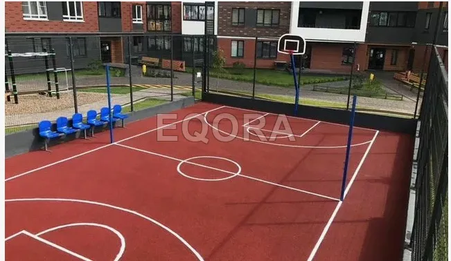 Бесшовное покрытие из резиновой крошки для баскетбольной площадки в Голышмановом